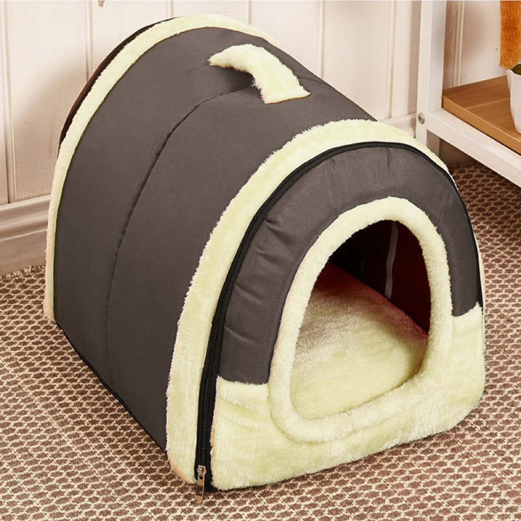 Dog Bed, Round Pet Kennel with Raised Rim, Faux Shag Sleep Mat for Cats Small Animals