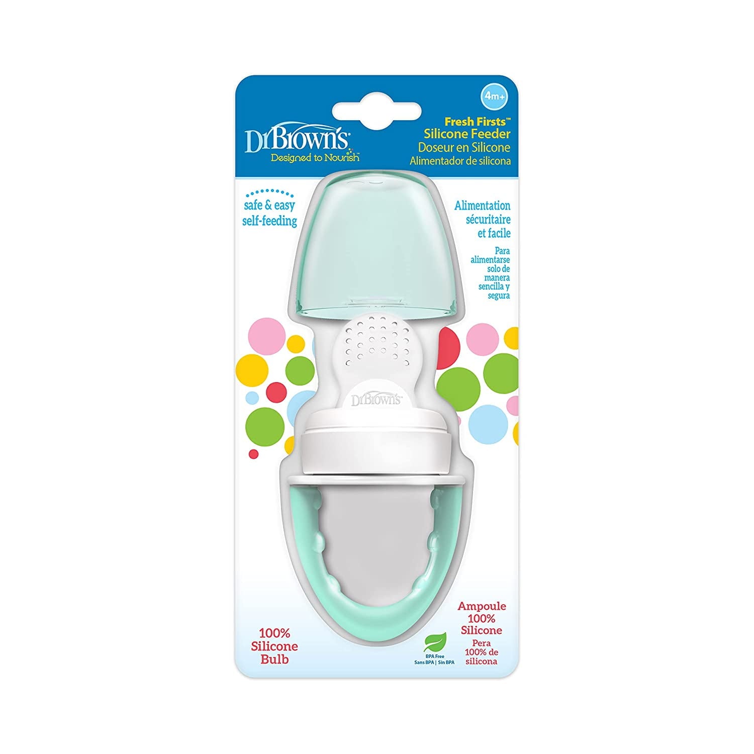 Designed to Nourish, Fresh Firsts Silicone Feeder, Solid Food Feeding, Mint, 1 Pack
