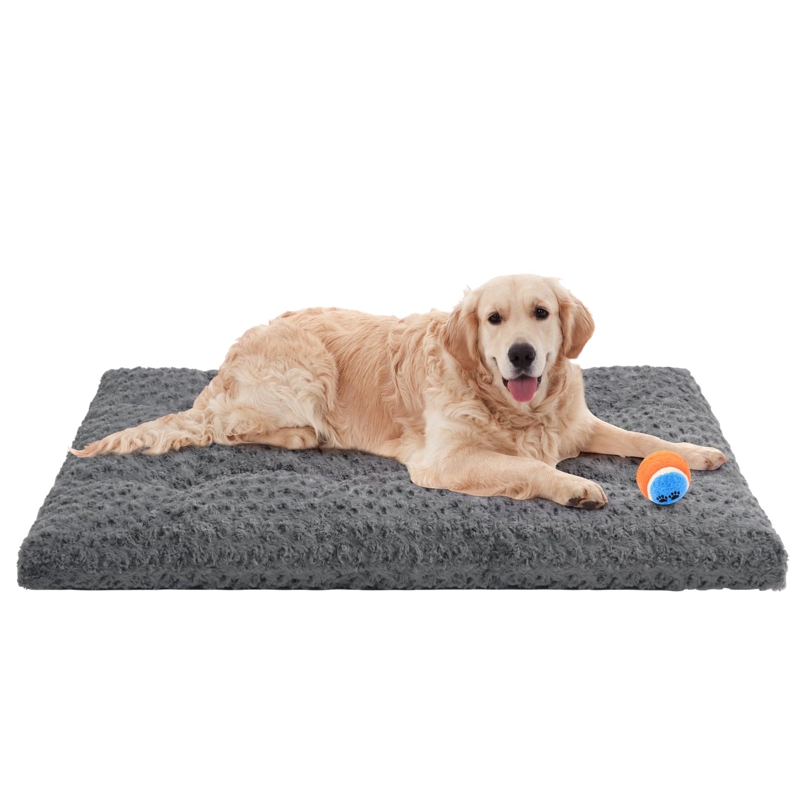 Large Dog Bed, Rose Velvet Pet Mattress, Dog Pad for Crate, Non Slip Bottom, Suitable for Large, Medium Dogs 36 "x 23", Light Gray