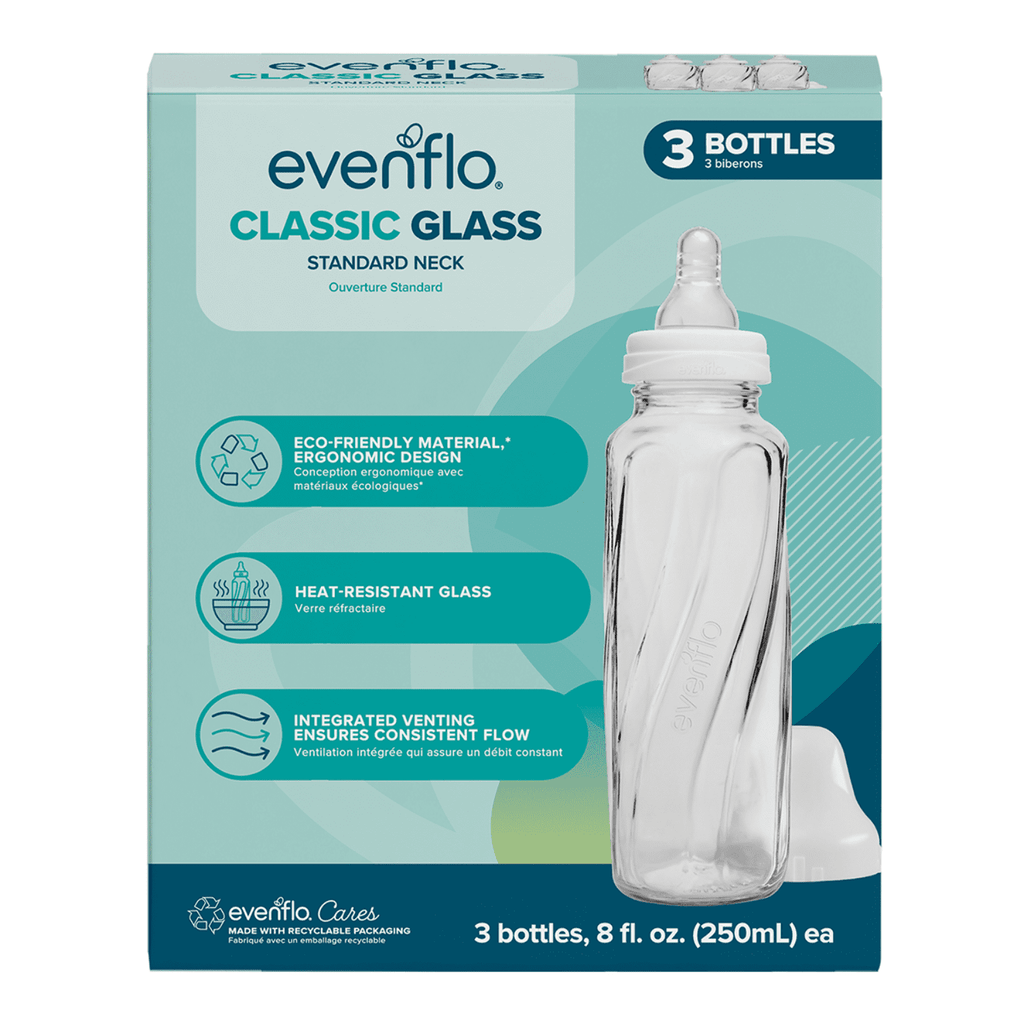 Classic Glass Baby Bottles - 8 Fl oz, Clear, 3ct