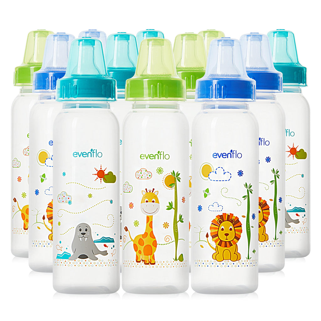 Feeding Classic Prints Baby Bottle, 8 oz, 12-Pack