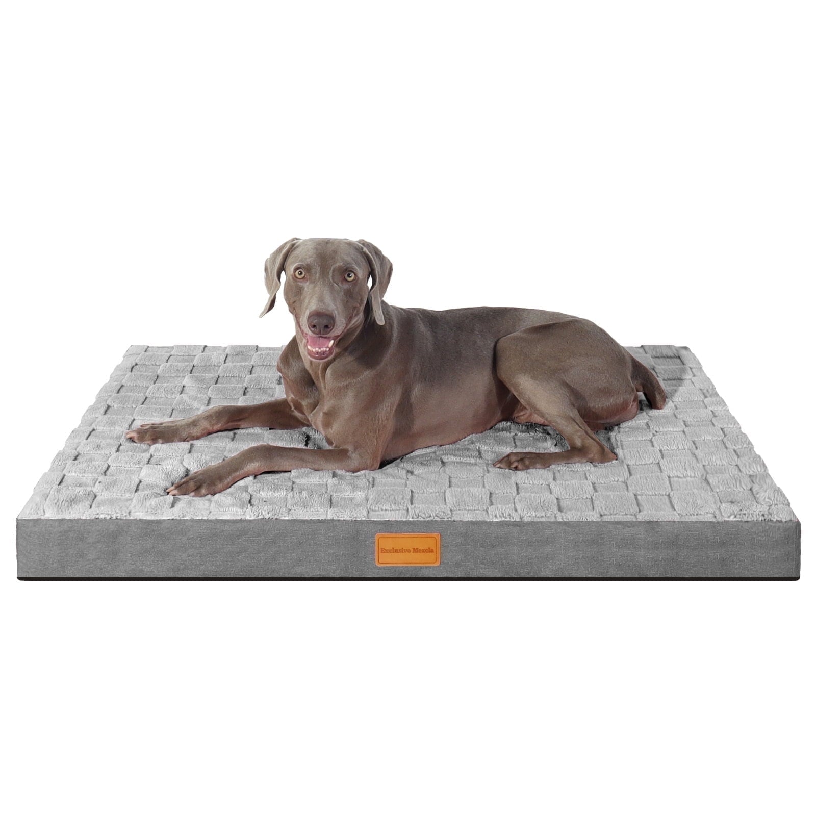 Checkered Pet Bed for Medium Dogs 36"X24", Removable Washable Cover, Black