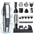 Hair Clipper for Men, All in One Grooming Kit IPX7 , Cordless Electric Beard Trimmer, USB Rechargeable Body Mustache Nose Ear Facial Cutting Groomer for Wet/Dry W/ LED Display, Storage Dock