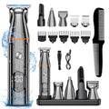 Hair Clippers, 5 IN 1 Cordless Electric Nose Ear Beard Trimmer Face Body Shaver, Rechargeable Men's Haircut &amp; Grooming Kit with LED Display for Father Husband Boyfriend