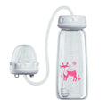 Hands-Free 8oz Milk Bottle with Tube Feeding System, Milk Bottle for Car Seat, Stroller, Fast Nipple for On-the-Go Parents, Pink, By VINOIC