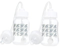Hands-Free Baby Bottle - Nursing System 4 oz Baby Bottle with Nipple/Teat 3m+ with Tube Straw Feeding System for Toddler (2 Bottles - Elephant)