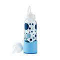 Hands-Free Baby Bottle - Nursing System 7 oz Glass Baby Bottle with Nipple/Teat 3m+ with Tube Straw Feeding System for Toddler (1 Bottle - Blue)