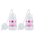 Hands-Free Baby Bottle - Nursing System 4 oz Baby Bottle with Nipple/Teat 3m+ Infant with Tube Straw Feeding System for Toddler (2 Bottles - Pink)
