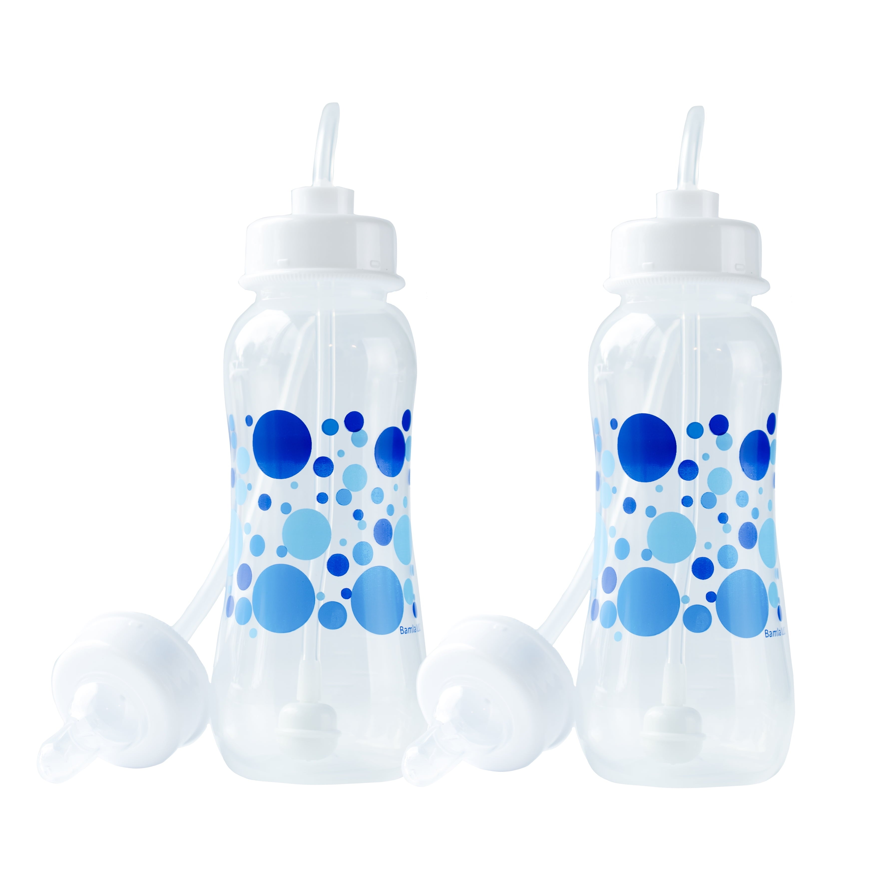 Hands-Free Baby Bottle - Self Feeding System 9 oz (2 Pack - Blue)