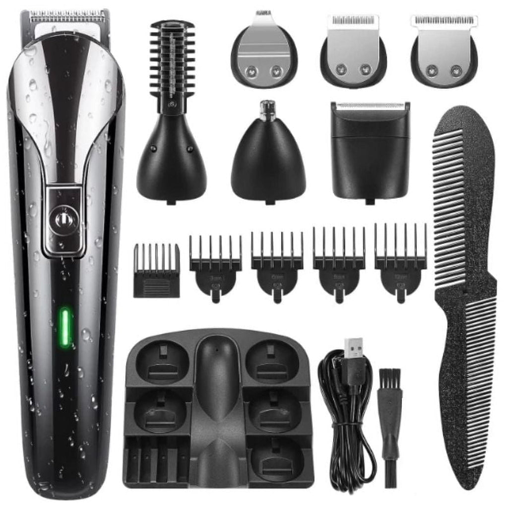 delpattern Beard Trimmer for Men,IPX7 Electric Razor Shavers,Hair Trimmer for Nose Mustache Face Body, Cordless Clippers Gifts for Men,22 Piece Beard Grooming Kit Black