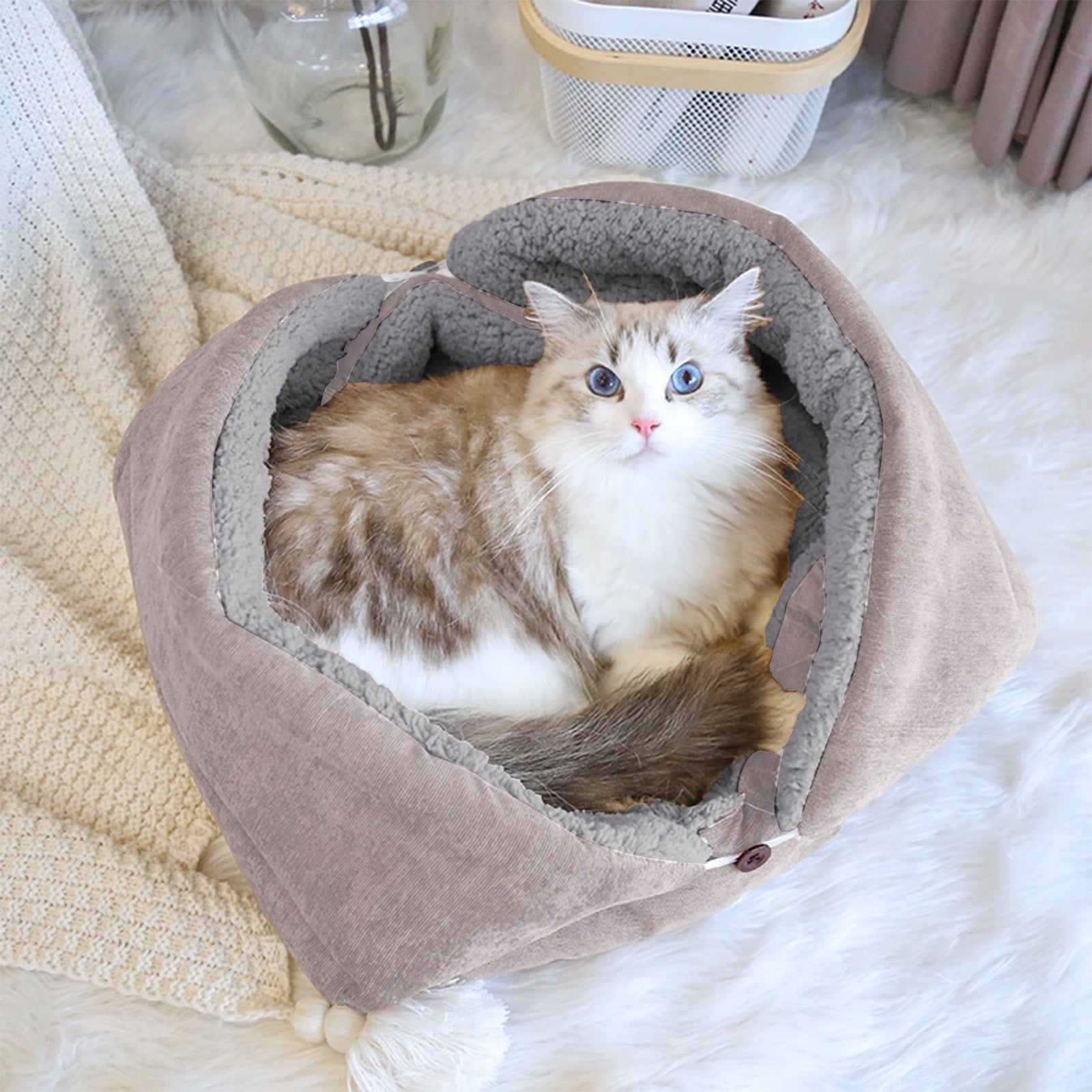 Clearance Dog Bed Medium Size Dogs, Cat Beds for Indoor Cats, Pet Bed for Puppy and Kitty, Washable, Extra , Anti-Slip Bottom