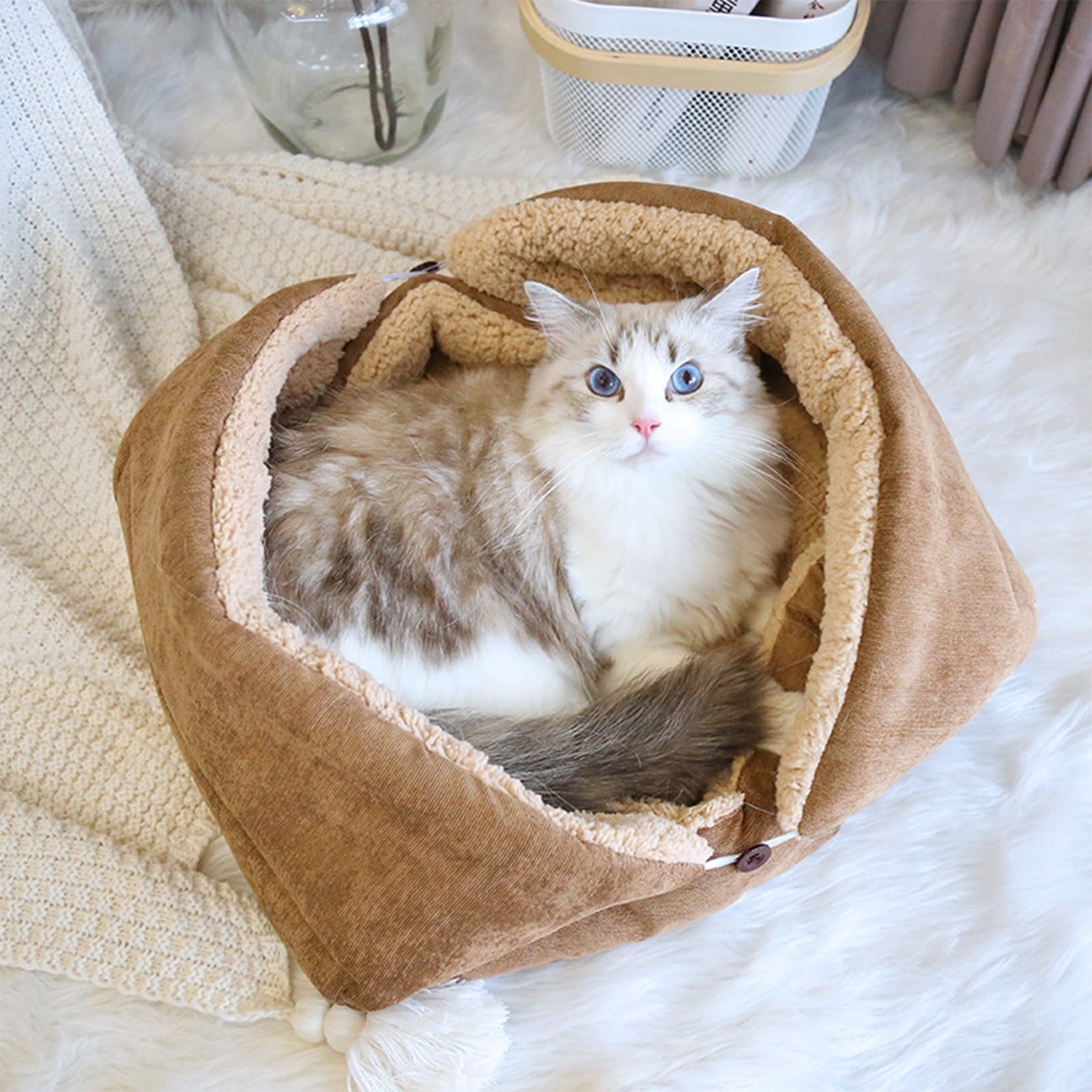 Clearance Dog Bed Medium Size Dogs, Cat Beds for Indoor Cats, Pet Bed for Puppy and Kitty, Washable, Extra , Anti-Slip Bottom