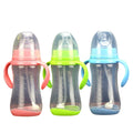 LHWEN 300ML Wide Caliber PP Baby Bottle with Handle Anti Drop Anti Flatulence Plastic Baby Bottle Easy Clean Comfortable Feeding Newborn Toddler Grip Ideal for All Ages
