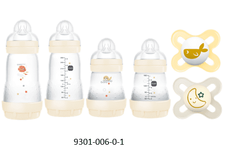 Newborn Gift Set, Pacifiers and Baby Bottles for Breastfed Babies, 'Feed &amp; Soothe' Set, White, 6-Count