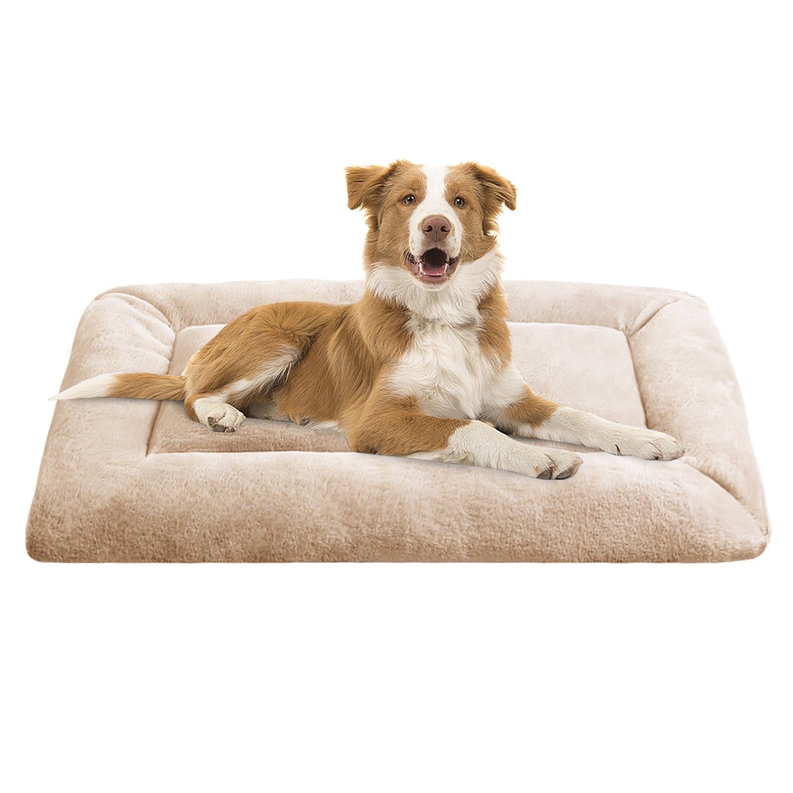 Plush Washable Dog Bed Ultra Dog Crate Mat Kennel Pad Anti-Slip Pet Sleeping Bed for Small Medium Large Dogs,Gray 36" x 23"