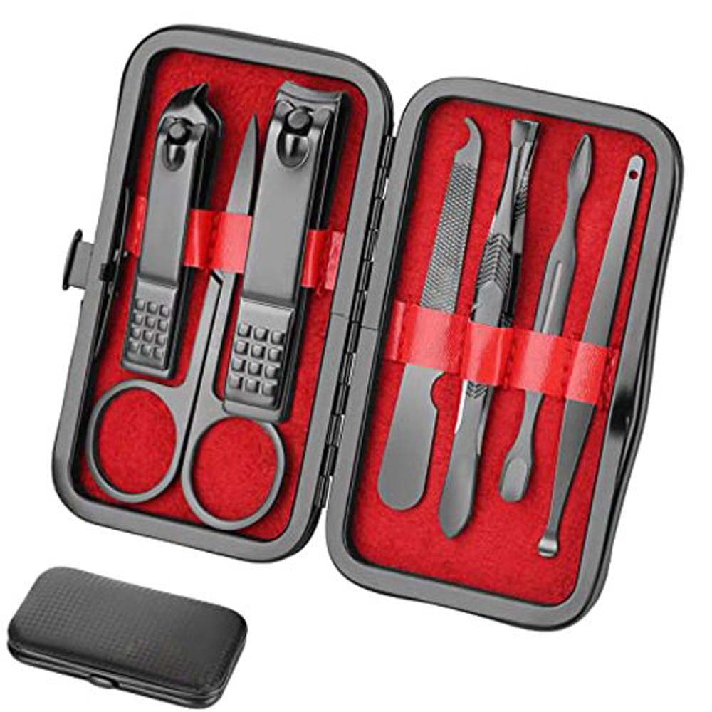 PULMCheerger Manicure Set, 7pcs Nail Care Kit with Clippers for Grooming, Pedicure and Manicure, Travel Kit for Men Women