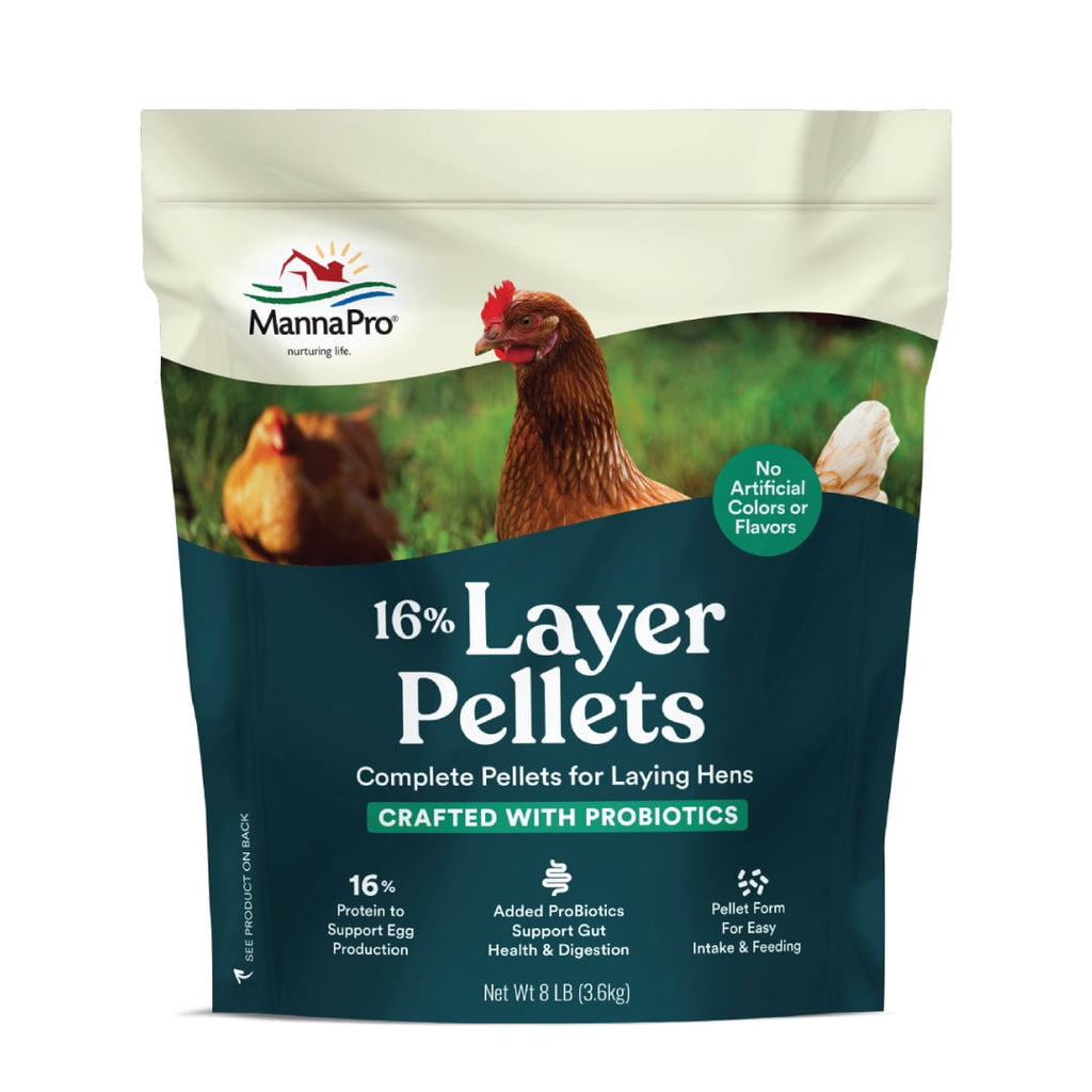 16% Layer Pellets for Laying Hens, Crafted with Probiotics - 1 Bag - 8 lbs.