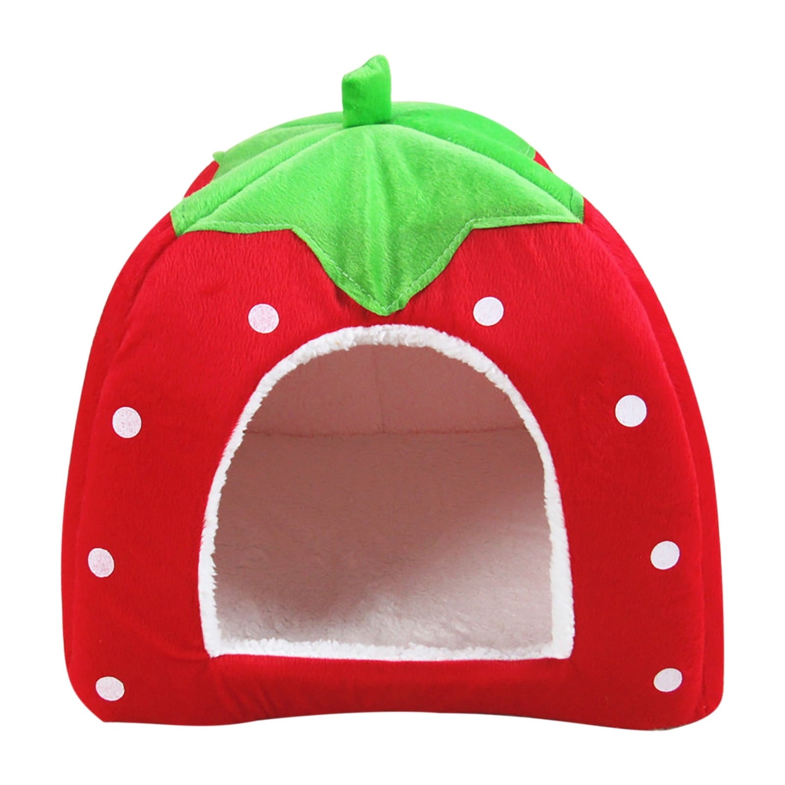 Cat Beds for Indoor Cats - Small Dog Bed with Anti-Slip Bottom, Cat/Small Dog Strawberry Cave, Super Pet Tent Bed
