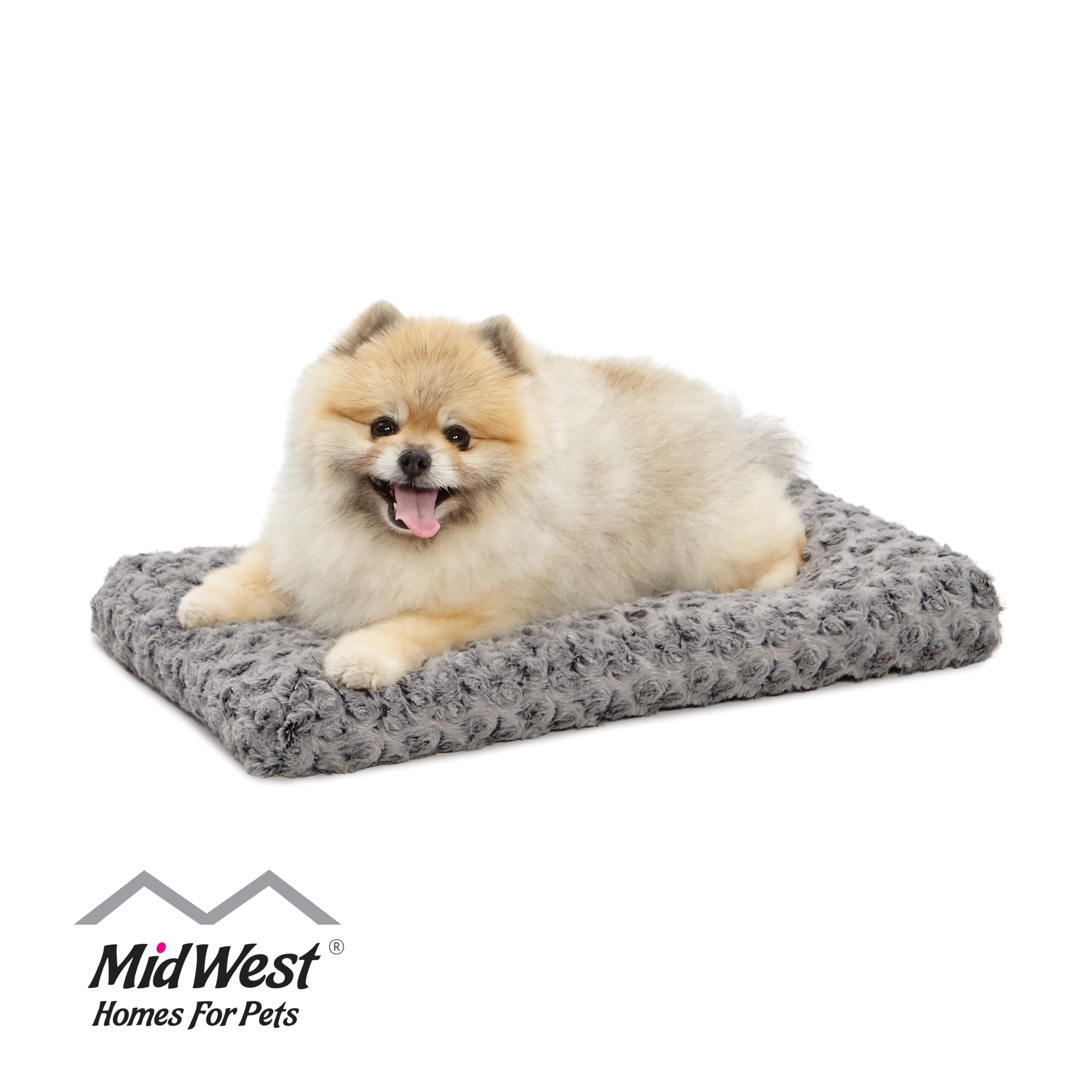 Homes for Pets Quiet Time Dog Bed &amp; Crate Mat, Deluxe Ombre Swirl, 22", Gray