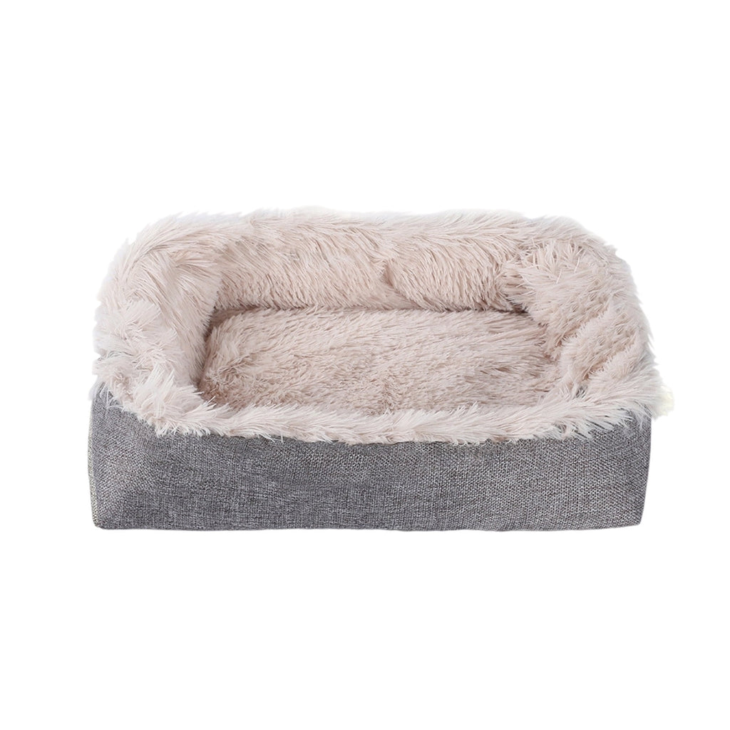 Large Pet Bed for Cat or Dog, Rectangle, 24x20 Inch(Beige)