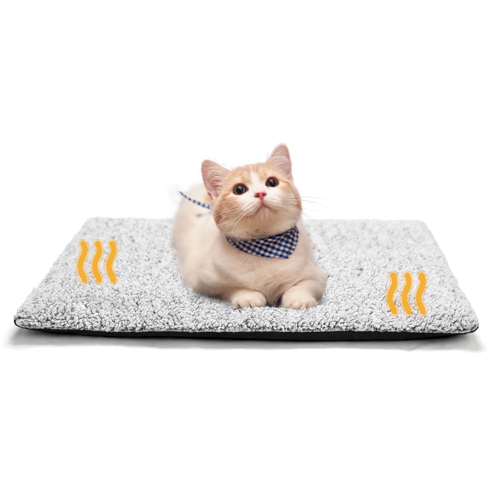 Self Warming Cat Bed for Indoor Cats Self Heating Pet Pad with Removable Washable Cover Non Slip Dog Bed for Small Dogs, Gray, 24*18