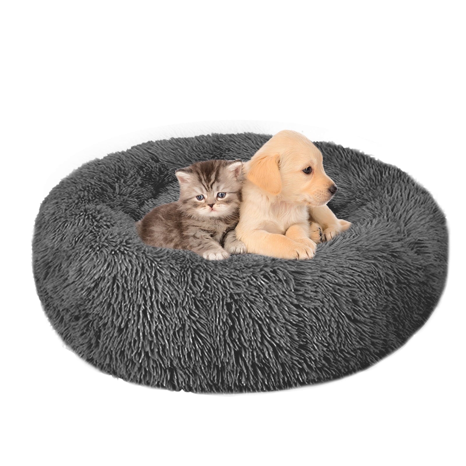 Dog Bed &amp; Cat Bed, Puppy Bed Warming Round Pet Bed, Donut Bed
