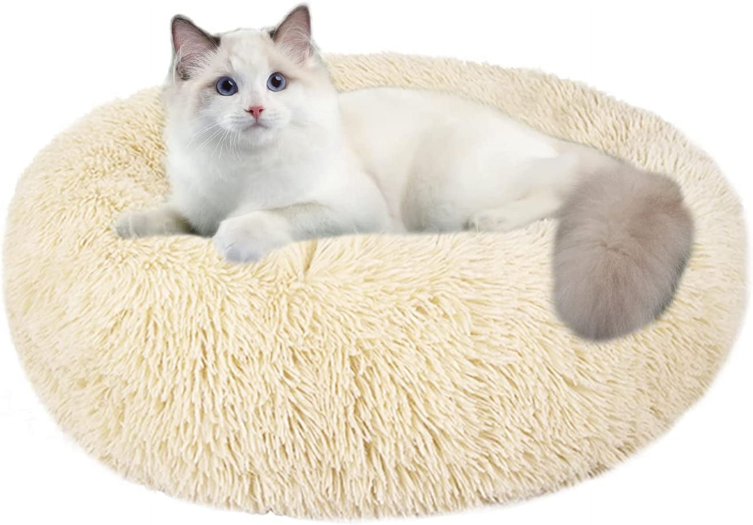 Dog Bed &amp; Cat Bed, Puppy Bed Warming Round Pet Bed, Donut Bed