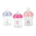 3-Pack Infant Feeding Bottles with Slow Flow Breast Size Silicone Nipple: 0+ Months, 6oz, 3 Pack Set: Delicate Star, Rainbow, Butterfly Prints