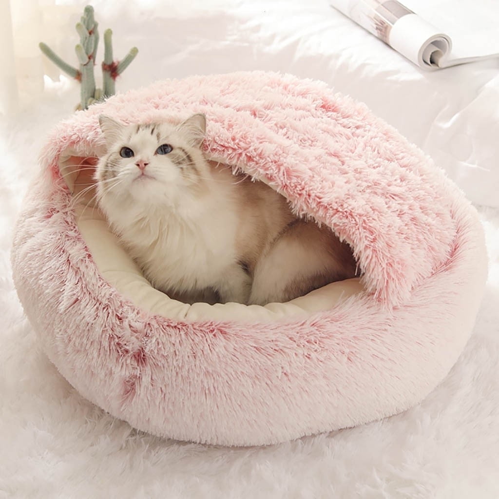 Small Dog Bed for Small Dogs Washable - Round Cat Beds for Indoor Cats, Round Winter Pet Bed for Puppy and Kitten with Slip-Resistant Bottom, 15Inches