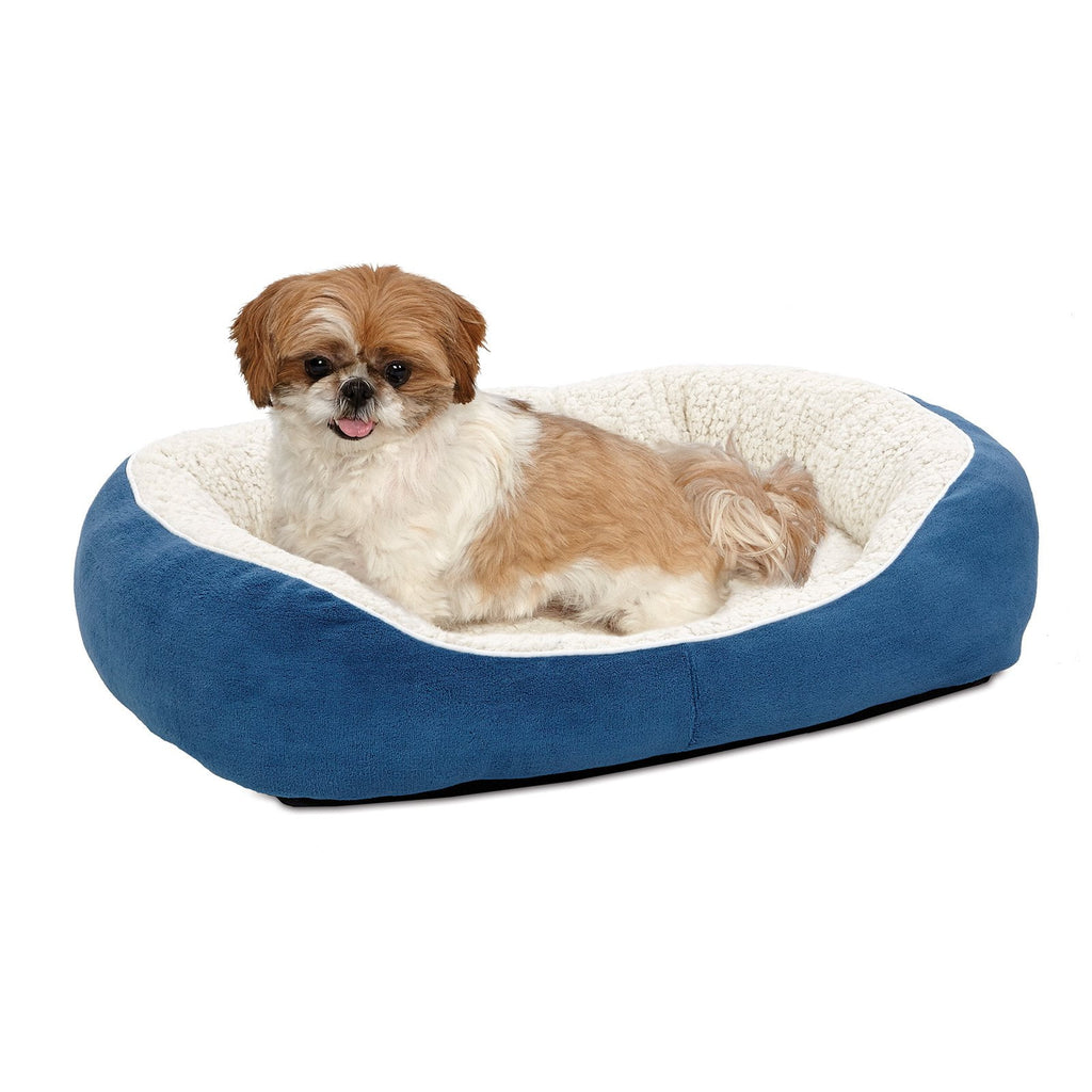 Overstuffed Micro-Terry Cuddle Pet Bed for Small Dogs &amp; Cats, Blue