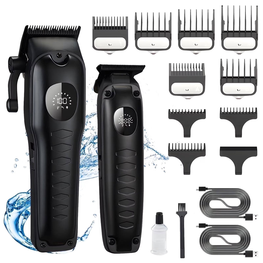 Hair Clippers for Men: Cordless Hair Clipper Trimmer with LED Display - Mens Clippers and Grooming Set, Barber Clippers Set