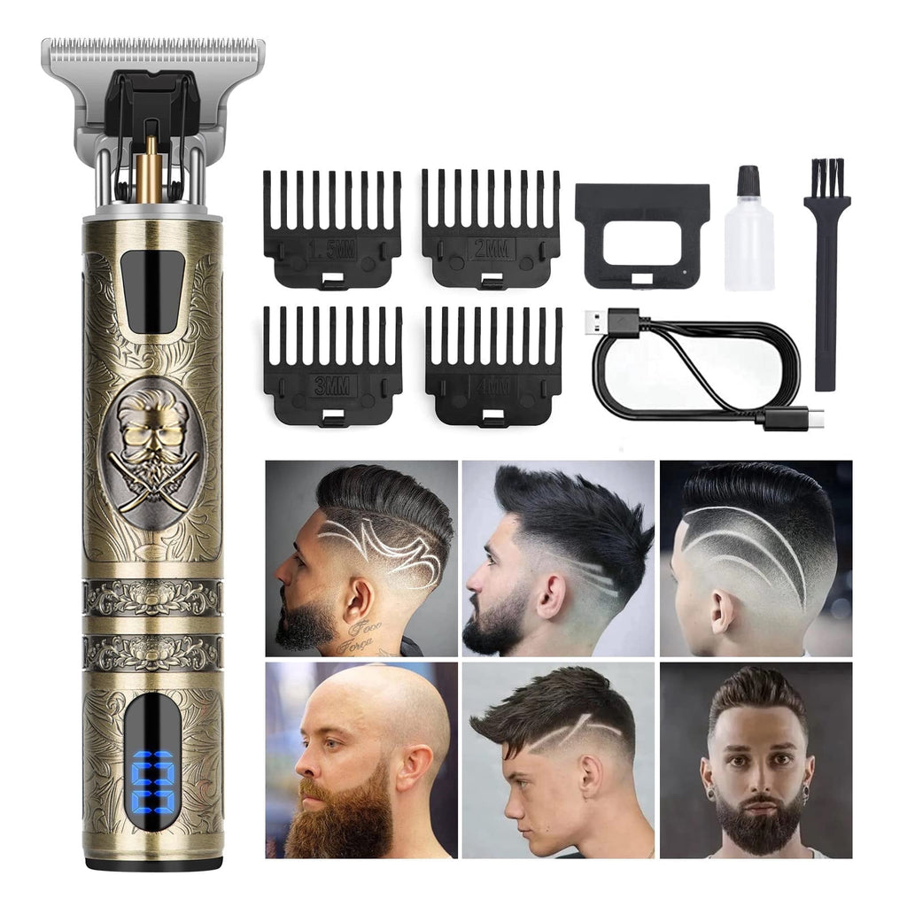 Hair Trimmer for Men, Beard Trimmer Hair Clippers for Men, Cordless Rechargeable Hair Trimmer Cutting Grooming Kit,Beard Shaver Barbershop with LCD