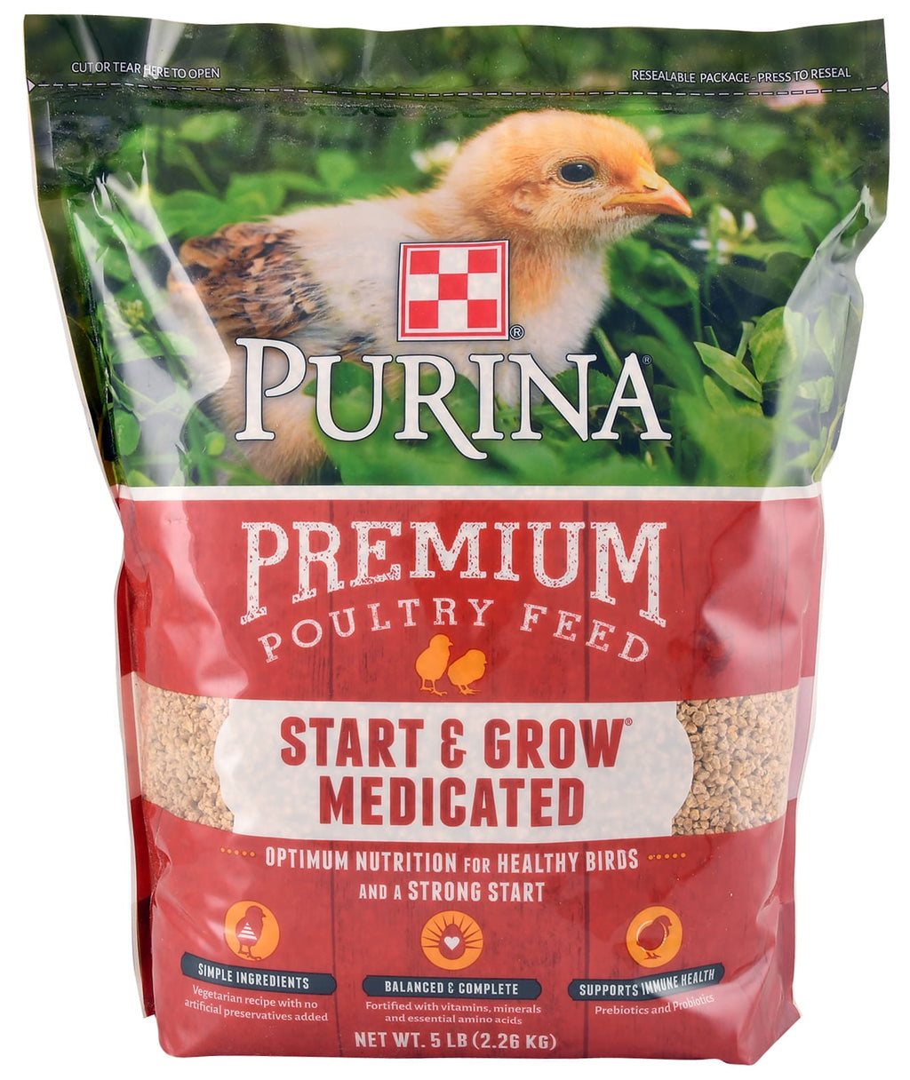 Start &amp; Grow Starter/Grower Medicated Feed Crumbles, 5 lb bag
