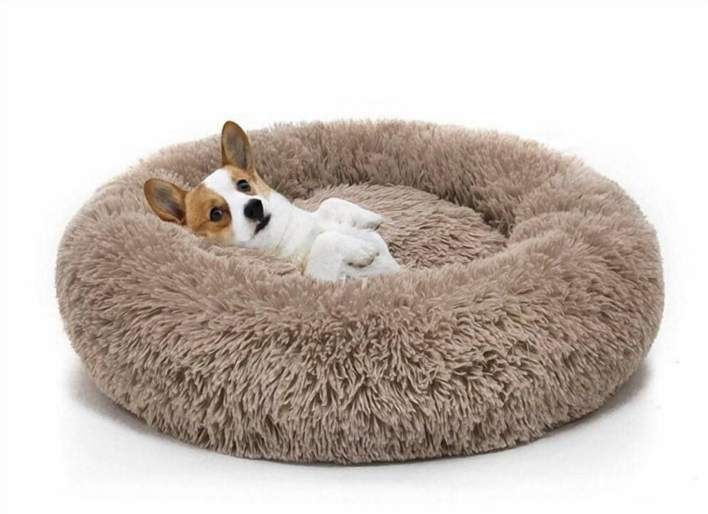 Round Plush Pet Bed for Dogs &amp; Cats, Dog Bed Sleeping Kennel Nest