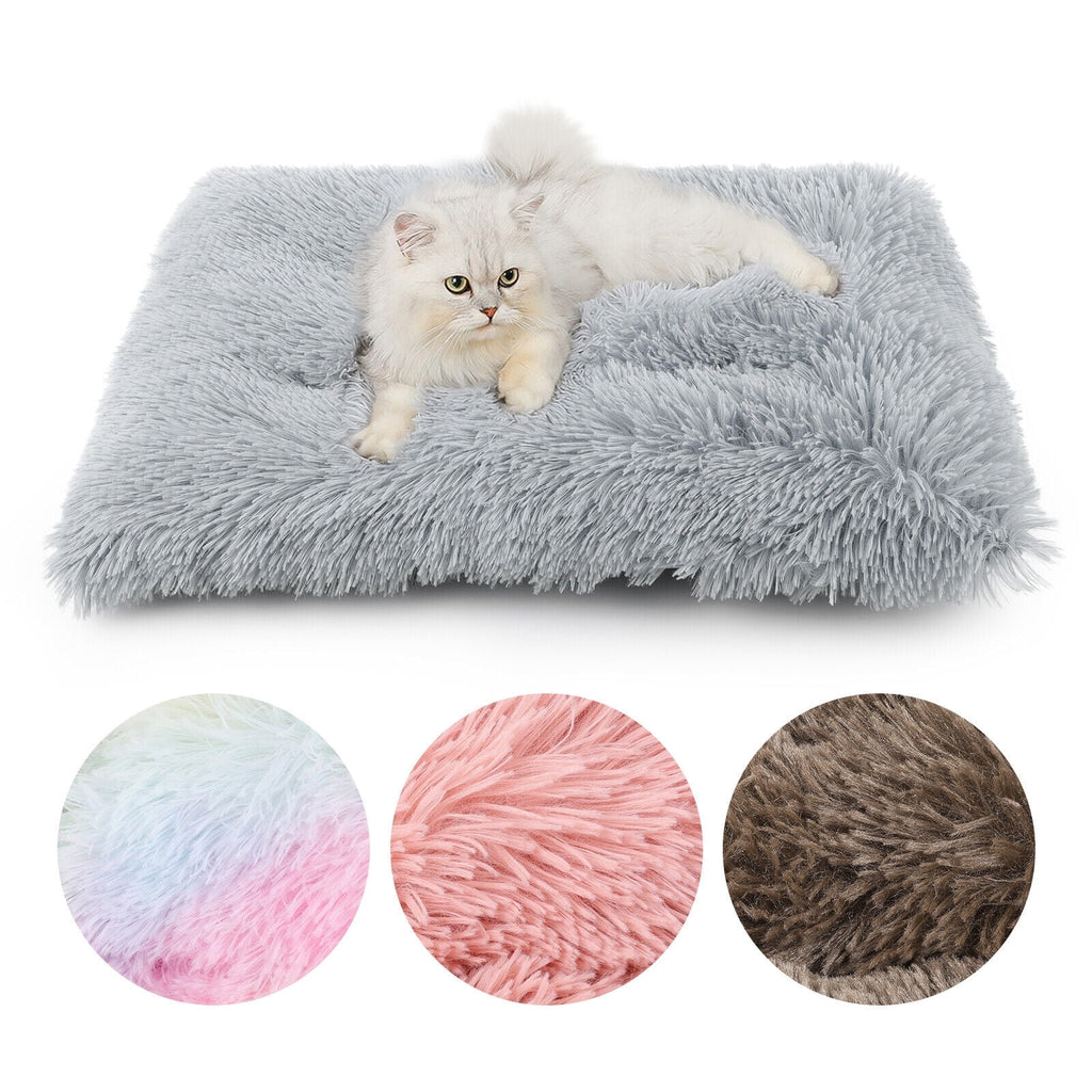 Plush Pet Bed for Dogs &amp; Cats Dog Crate Mat Mattress Pillow Bolster