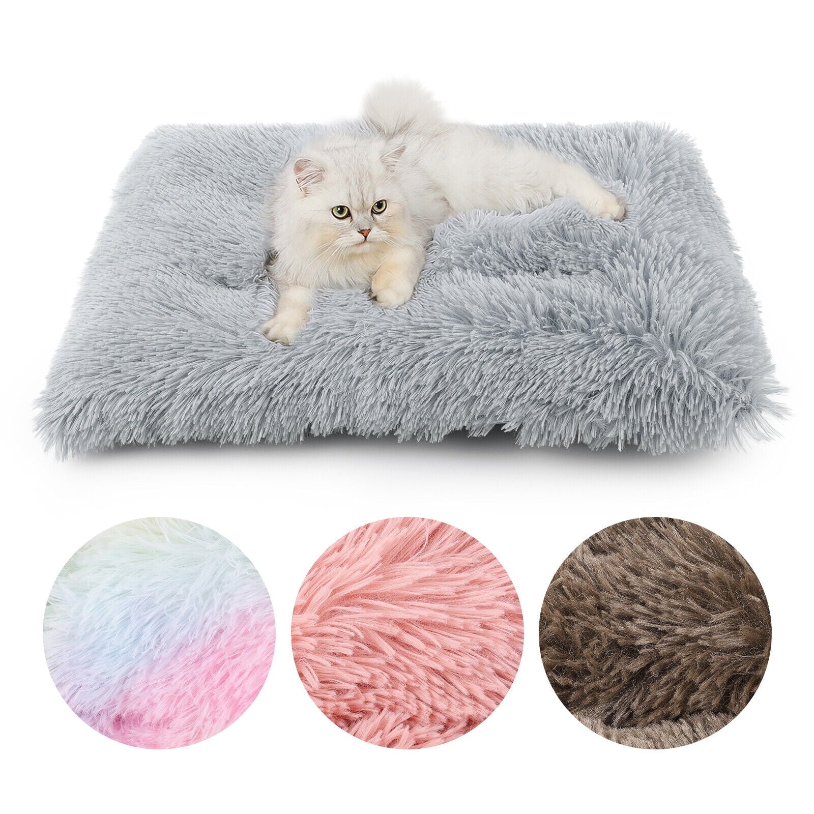 Plush Pet Bed for Dogs &amp; Cats Dog Crate Mat Mattress Pillow Bolster