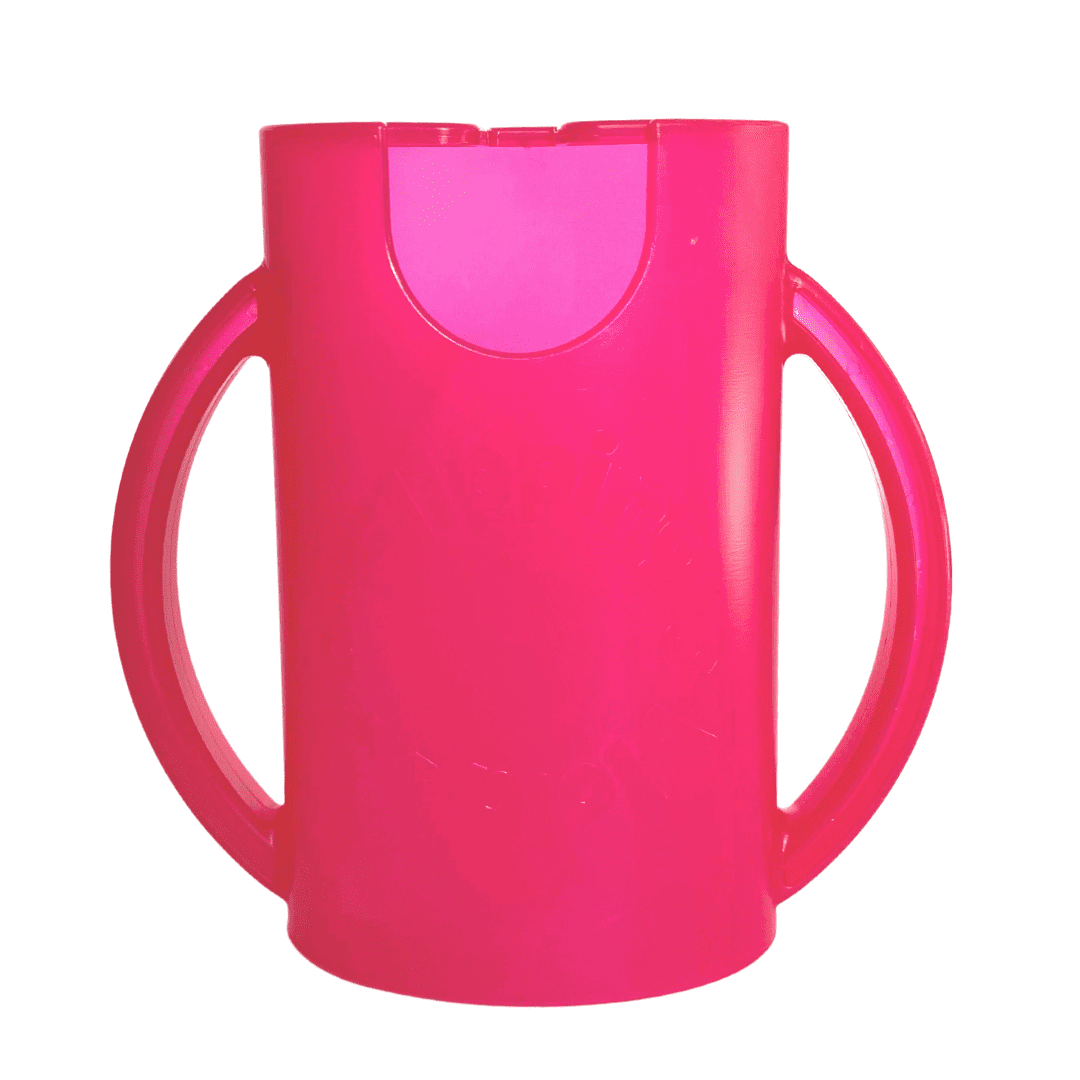 Squeeze Proof Flipping Holder ORIGINAL (without lid) for Food Pouches &amp; Juice Boxes (Purple) - Multipurpose Design - Prevent Messes &amp; Support Self-Feeding - Handles for Easy Grasping