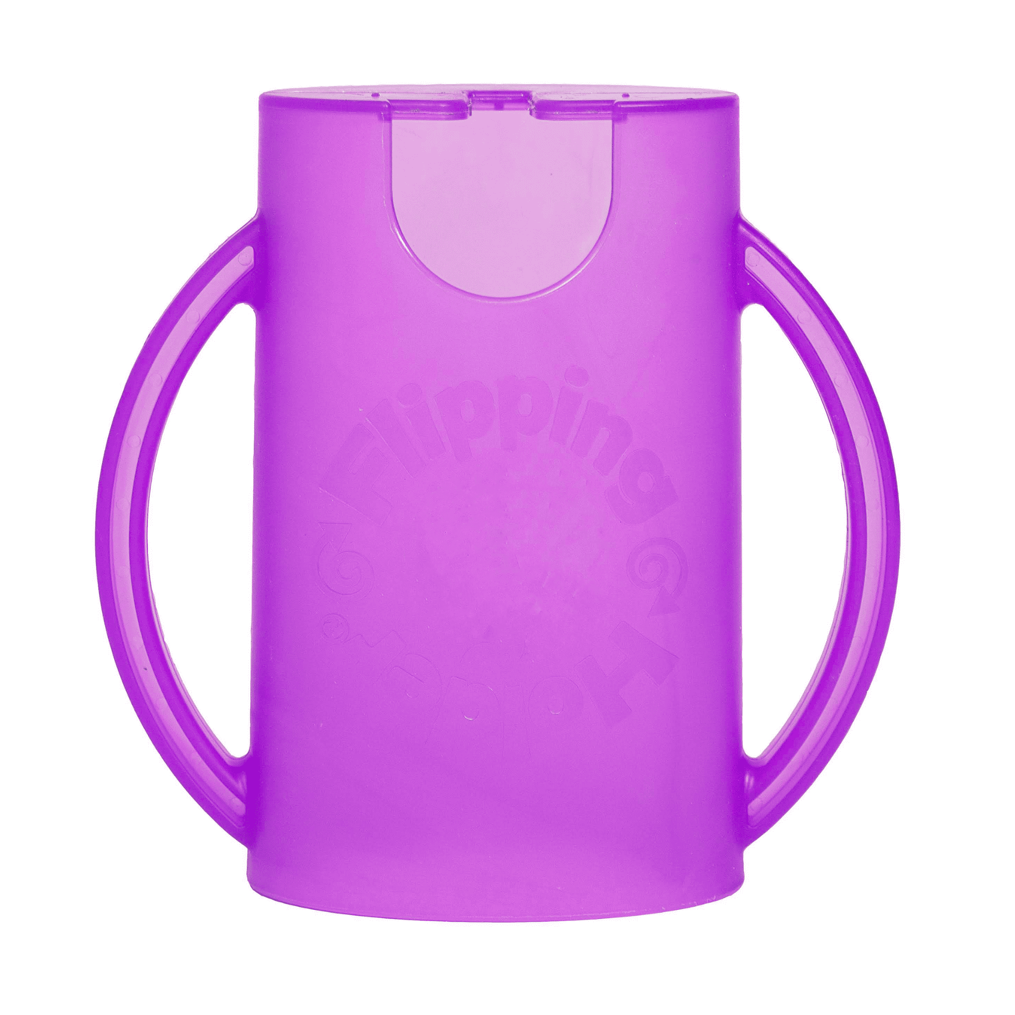Squeeze Proof Flipping Holder ORIGINAL (without lid) for Food Pouches &amp; Juice Boxes (Purple) - Multipurpose Design - Prevent Messes &amp; Support Self-Feeding - Handles for Easy Grasping
