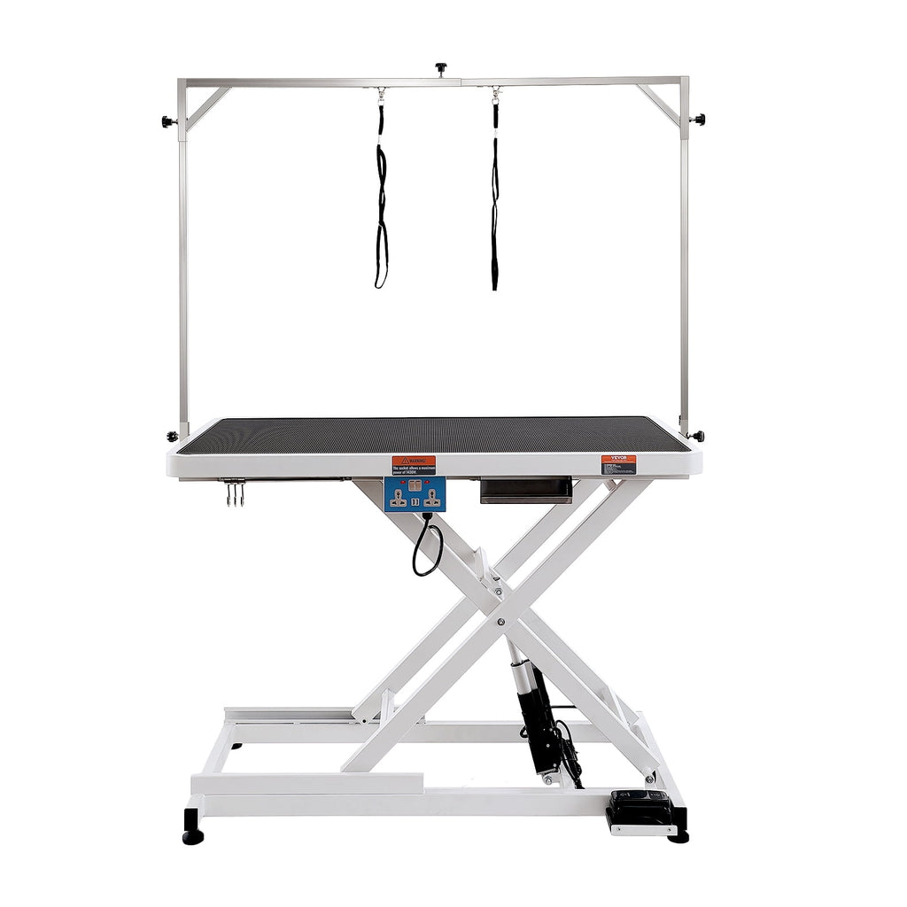 VEVOR 50" Electric Pet Grooming Table, Heavy Duty Dog Grooming Arm for Large Dogs, Height Adjustable Dog Grooming Station, Anti Slip Tabletop/Dog Grooming Station, Max Bearing 400LBS