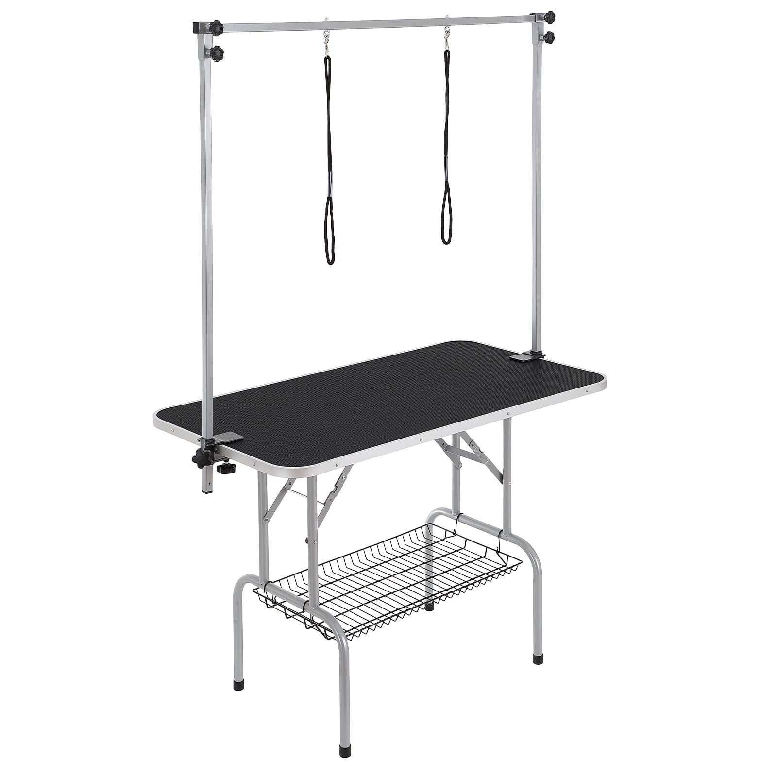 VEVOR Pet Grooming Table Two Arms with Clamp, 46'' Dog Grooming Station, Pets Grooming Stand for Medium and Small Dogs, Free No Sit Haunch Holder with Grooming Loop, Bearing 330lbs