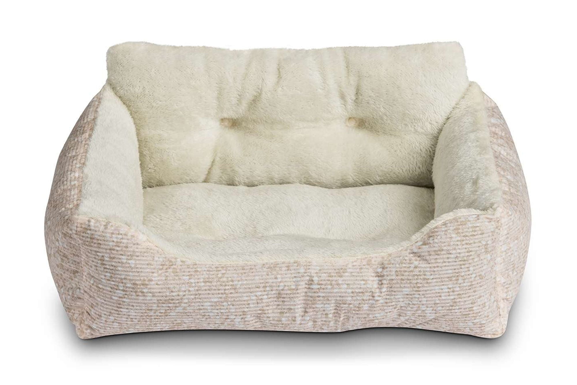 Puppy Dog Bed, Plush Bolster Dog for Small Dogs, Small, 21" x 17", Blue