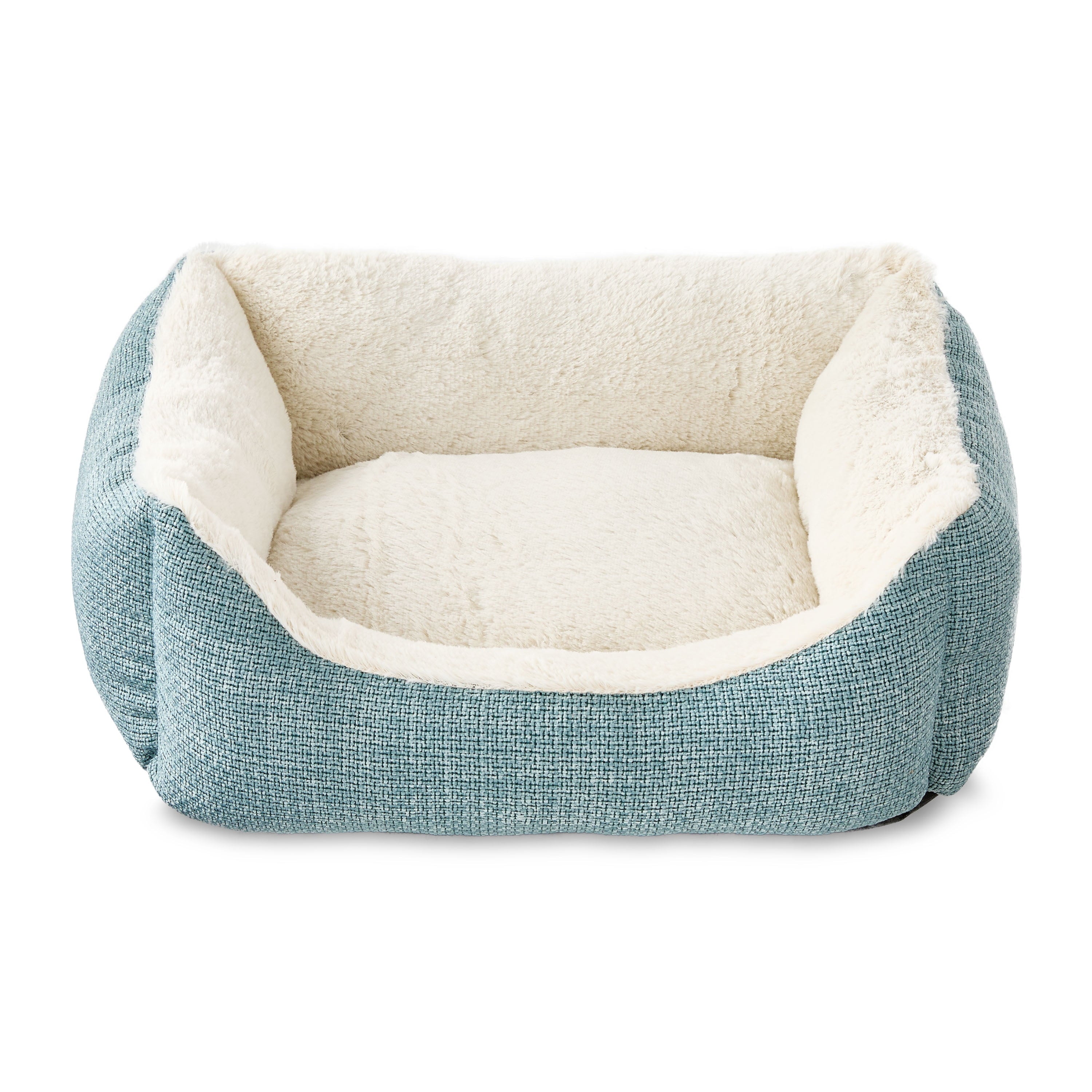 Small Luxe Cuddler Dog Bed, Blue, 17" x 21"