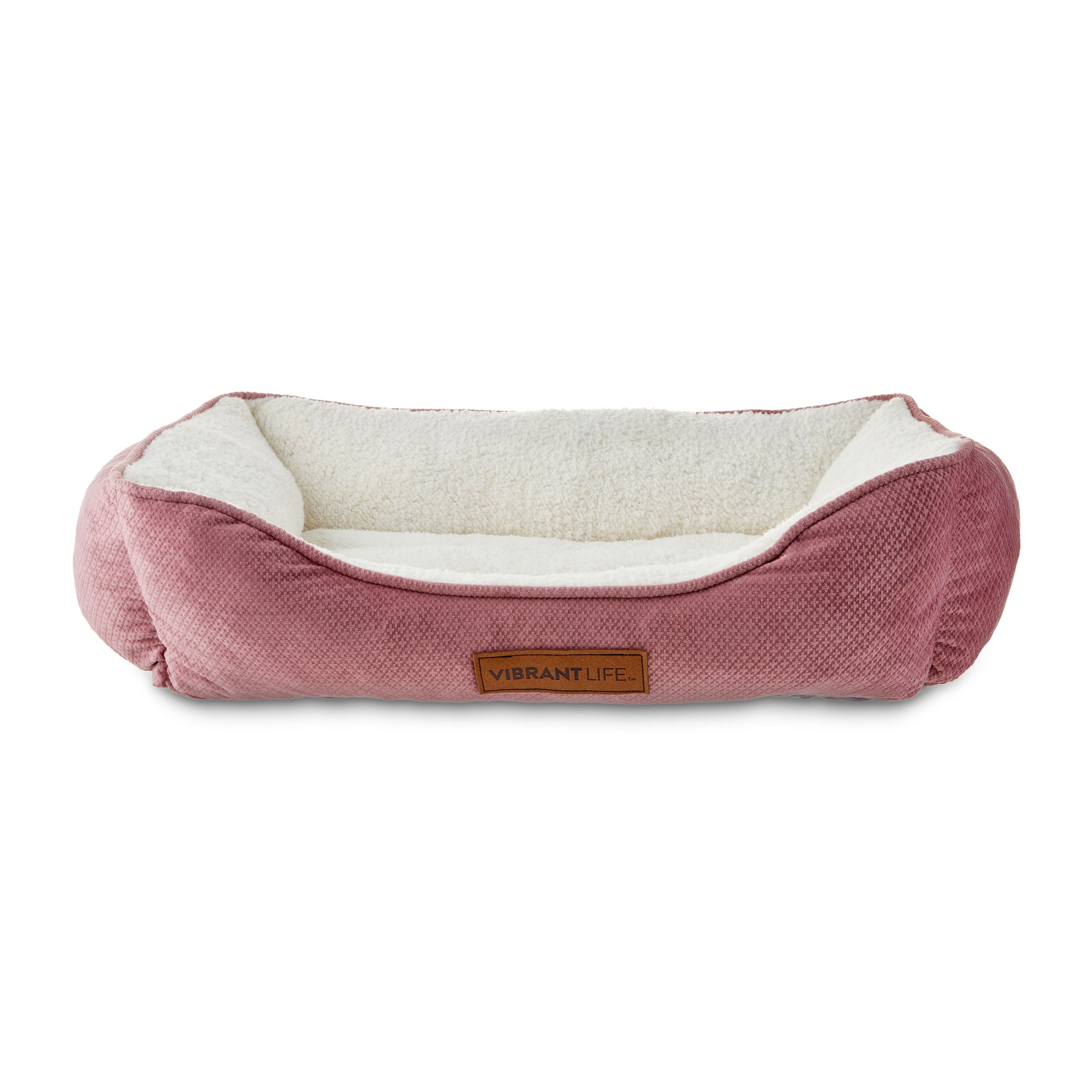 Plush Cuddler Pet Bed for Dogs &amp; Cats, , Pink &amp; White