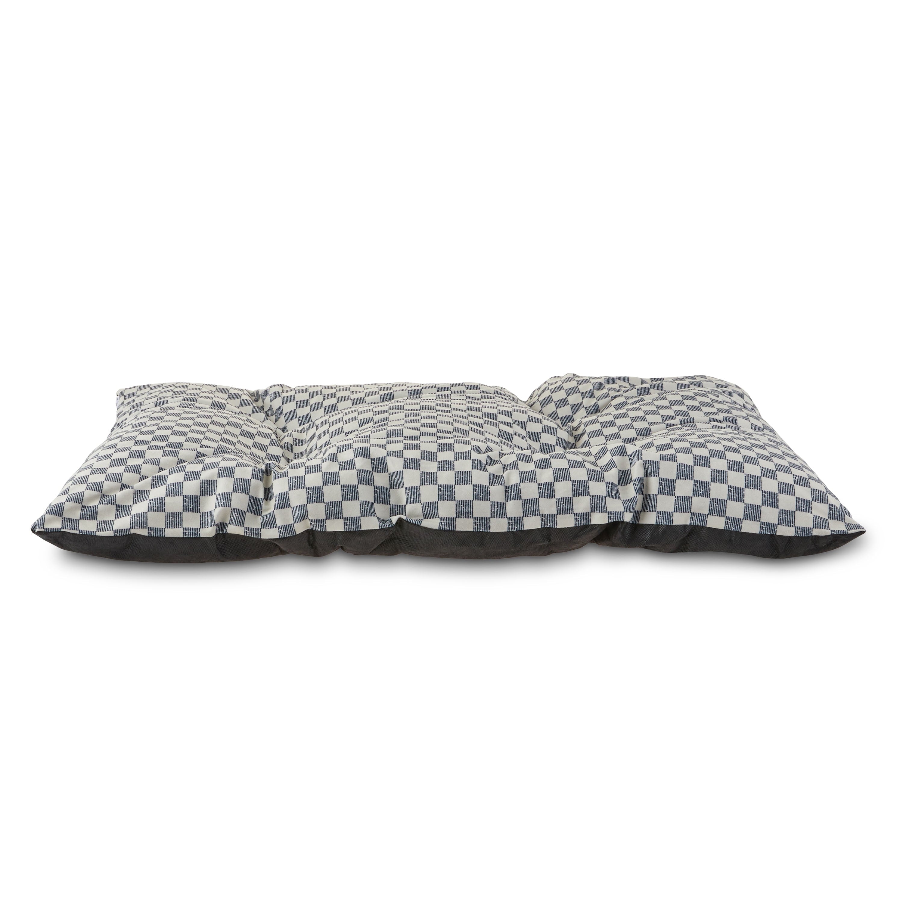 Bed for Dogs, Tufted Pillow, , Black and White Checkered, 35" x 27"