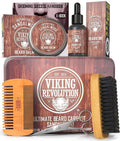 Grooming Kit for Men - Boar Brush, Wood Comb, Sandalwood Balm &amp; Oil, Scissors for Beard &amp; Mustache