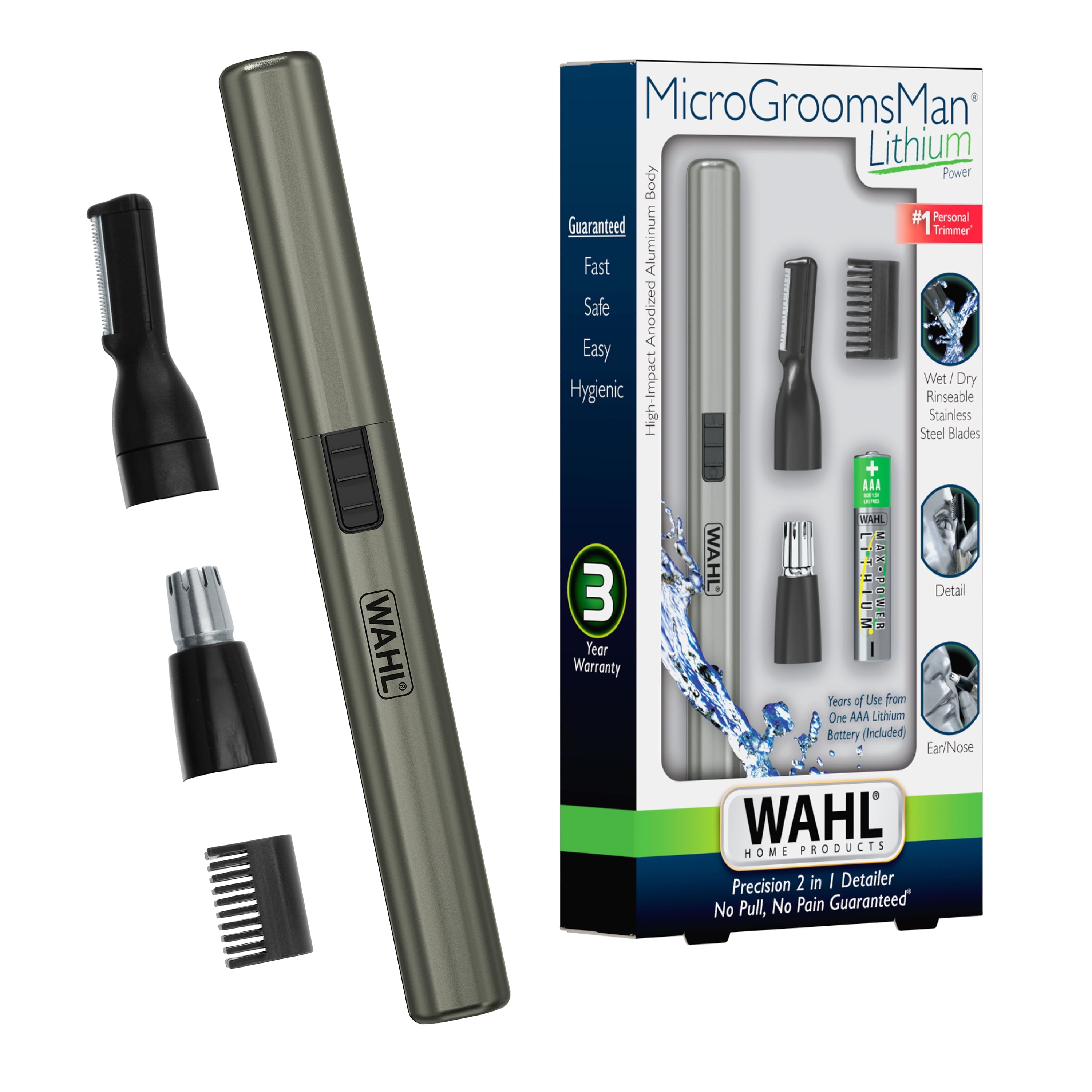 Micro Groomsman Lithium Battery Face &amp; Body Detail Hair Trimmer for Men 5640-1101