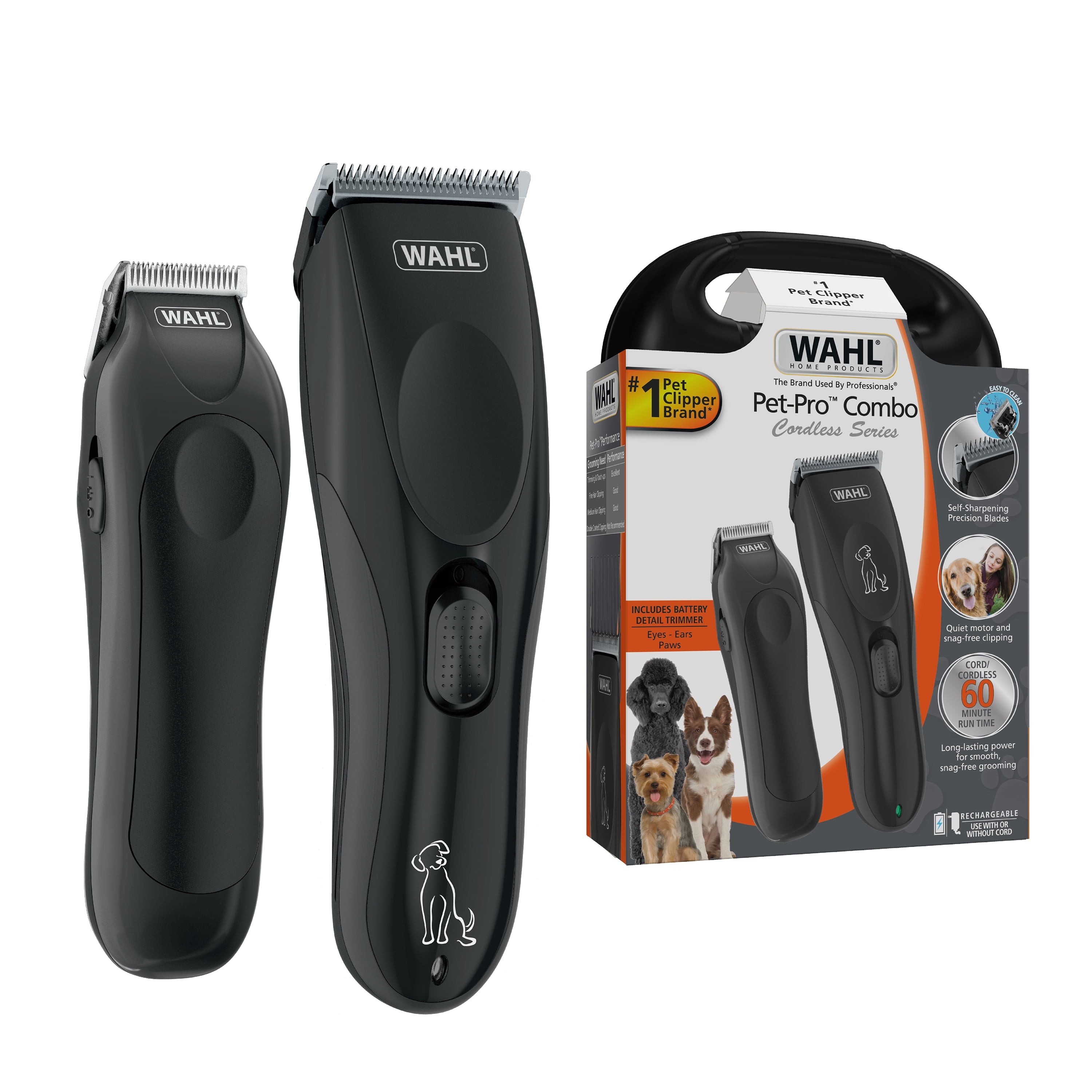 Pet-Pro Combo Cordless Clipper And Trimmer, 60 Minute Run Time, Black, Model 3028689