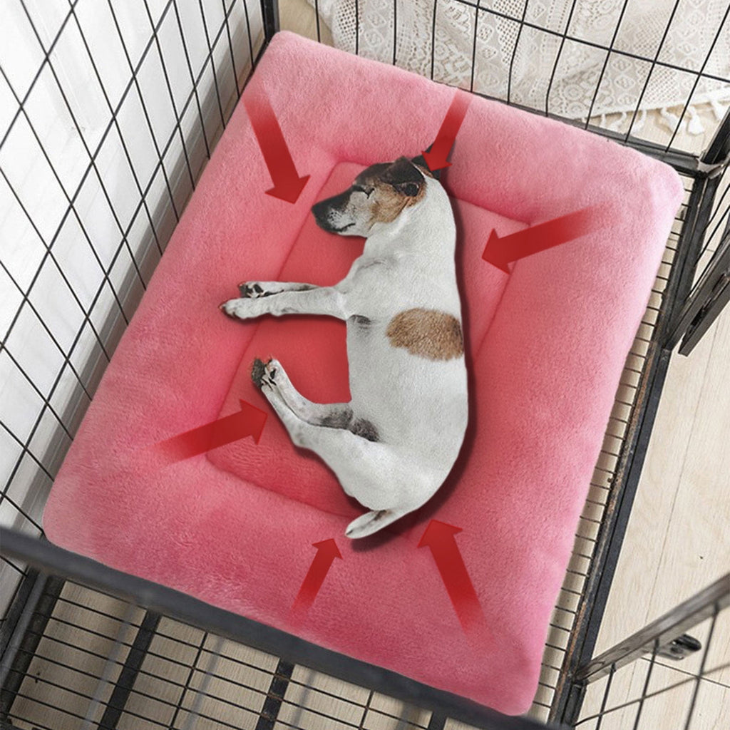 Washable Dog Bed Deluxe Plush Dog Crate Beds Fulffy Comfy Kennel Pad Anti-Slip Pet Sleeping Mat for Large, Jumbo, Medium, Small Dogs Breeds