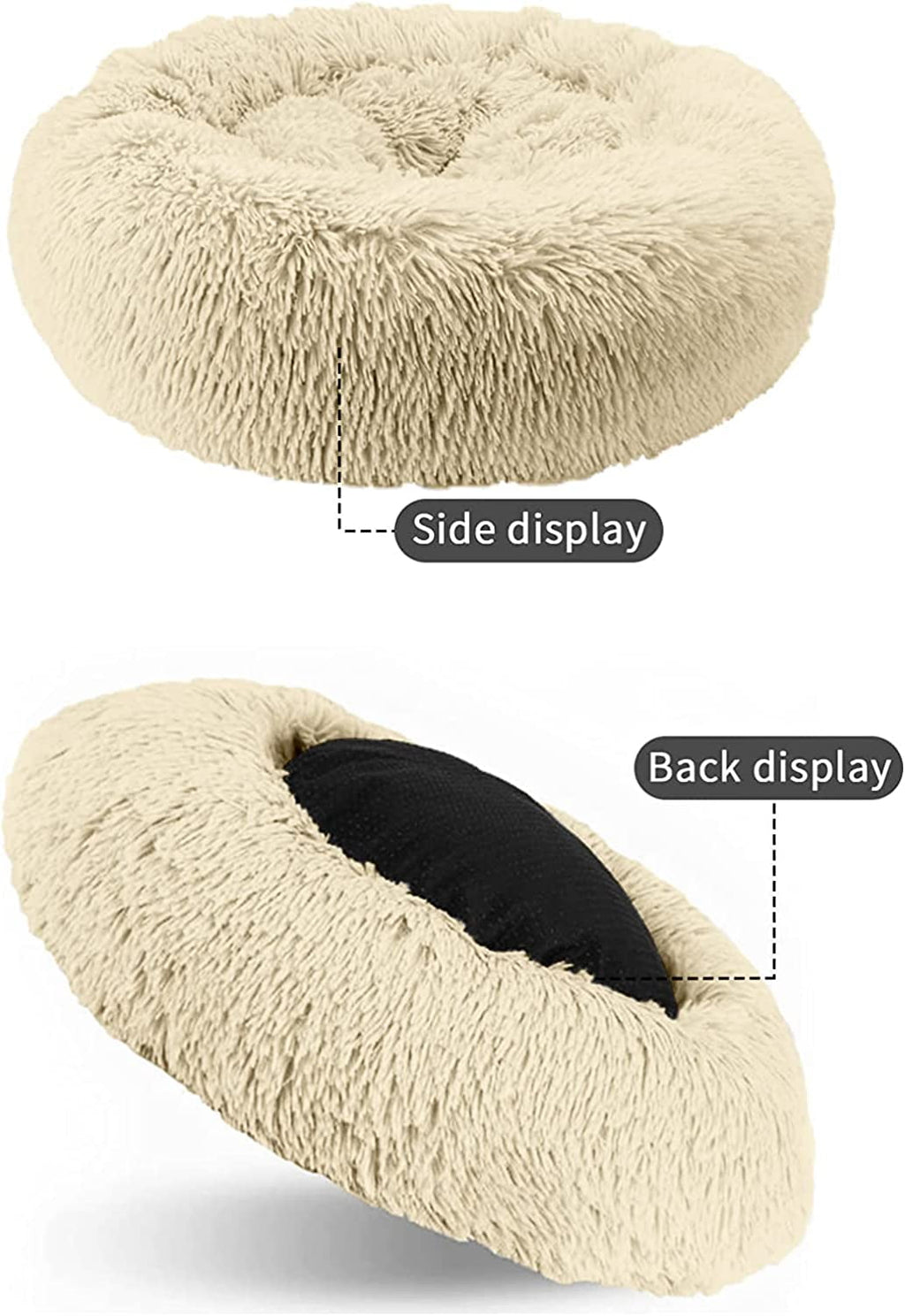 Dog Bed &amp; Cat Bed, Puppy Bed Warming Round Pet Bed, Donut Bed