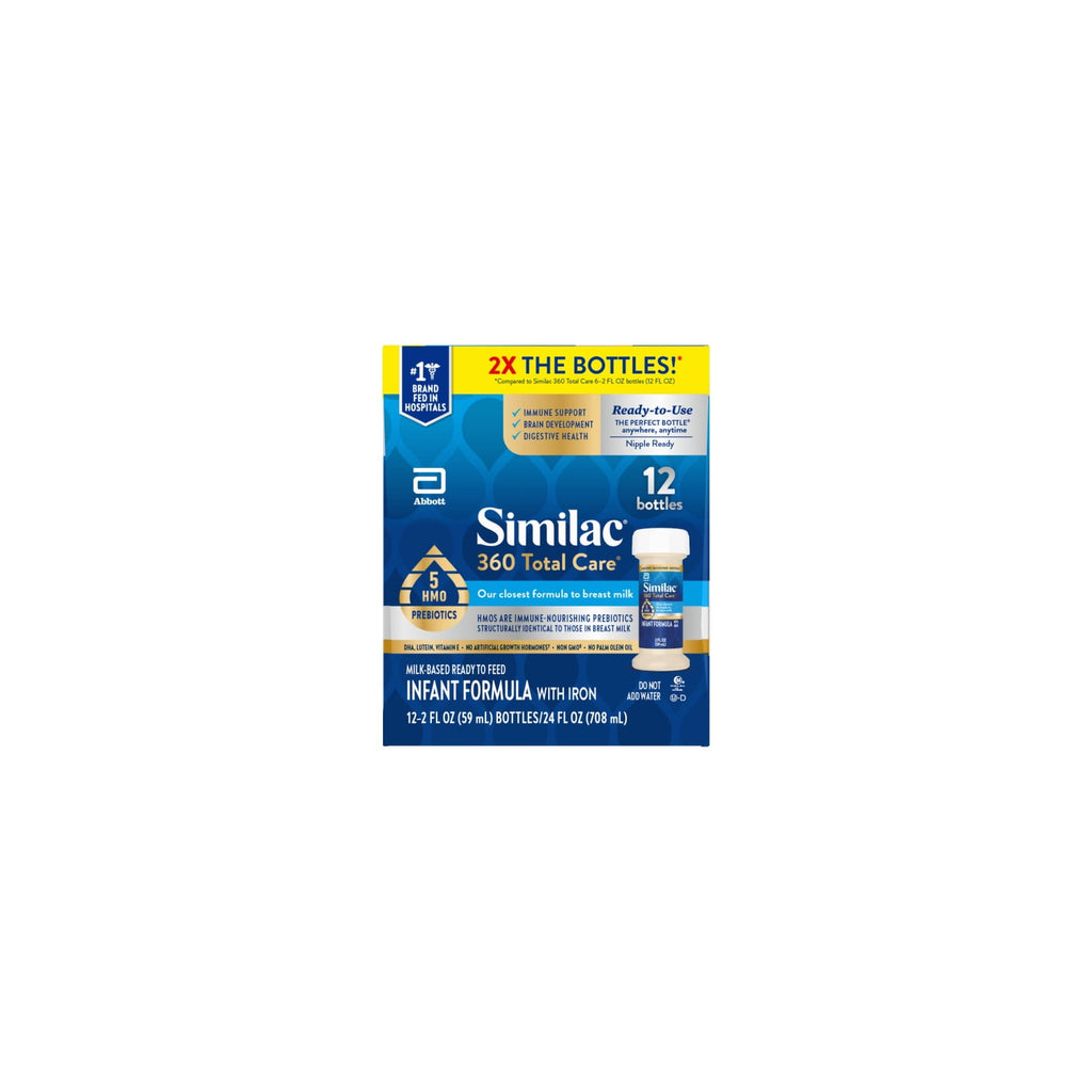 360 Total Care Ready-to-Feed Baby Formula, 2-fl-oz Bottle, Pack of 12